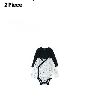 The Honest Company dark blue and White Star Bodysuit Set (2) preemie ling sleeve